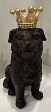 King of Pet Statue CAIRN TERRIER DOG w/GOLD CROWN Resin Figurine Decor Gift picture