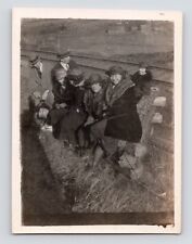 c1930s Friends Smoking~Railroad Ties~Train Tracks~Group Photo~2 Vintage Photos picture