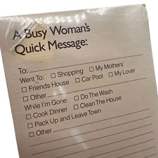 Vintage NOS A Busy Women's Quick Message Notepad, Metric Designs, Made In USA picture