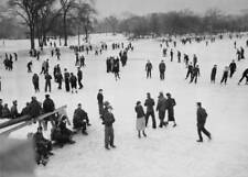 Crowd Ice Skating At Humboldt Park Chicago 1938 Chicago'S Many Pa - Old Photo picture