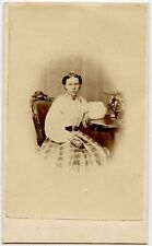 Young Woman with House Plant ,Vintage CDV Photo by Little , Cobourg C.W.  Canada picture