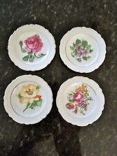 Lovely Set of 5 Ceramic Japanese Flower Plates  3 3/8