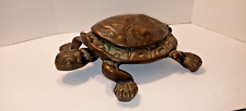 Antique Brass Turtle Spittoon Large- 12lbs -Patina-Heavy picture