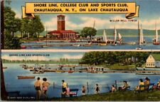 Postcard Shore Line College Club & Sports Club Chautauqua NY New York 1954 G-368 picture