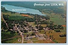 c1950's Greetings From Luck Big Butternut Lake Wisconsin Correspondence Postcard picture