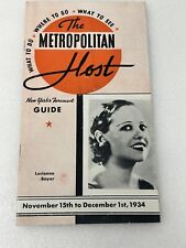 The Metropolitan HOST Weekly Guide To New York 1934 - Ephemera Advertisements picture