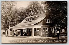 Lincoln Illinois~Chautauqua Administration Building~Tents~H Davis~1908 RPP picture