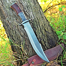 Custom Made Damascus Bowie Knife Hunting - Hand Forge Damascus Steel SS-14 picture
