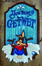 Disney World Splash Mountain You May Get Wet Brer Rabbit Queue Sign Poster picture