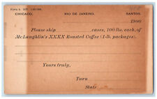 c1880's Mclaughlin's XXXX Roasted Coffee Chicago Illinois IL Postal Card picture