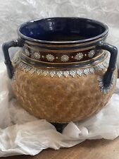 RARE ROYAL DOULTON / LAMBETH 3 FOOTED CAULDRON SIGHNED MINNIE FORESTER. picture