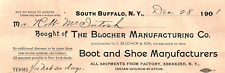 1901 THE BLOCHER MANUFACTURING CO BUFFALO NY BOOT AND SHOE  BILLHEAD Z881 picture