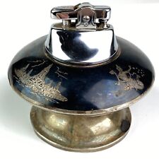 Siam Vintage Sterling Silver Niello (98g) - RARE Flying Saucer Lighter - RONSON picture