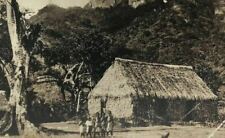 Namosi Fiji Postcard Real Photo RPPC Children Standing in Front of Hut picture