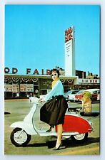 Lambretta Scooter Vespa Motorcycle Advertising Chrome Postcard 1986 picture