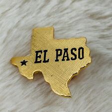 Vtg El Paso Texas Souvenir Gold Tone State Souvenir Lapel Pin picture