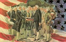 Reproduction  Patriotic  Postcard WASHINGTON'S INAUGURATION AS PRESIDENT   picture