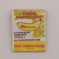 Vintage 1970s-1980s Stamp Collecting Tonga Banana Stamp Matchbook Full Unstruck picture