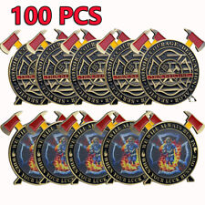 100PCS Firefighter Collection Challenge Coin Commemorative Fire Axe Shape Coin picture