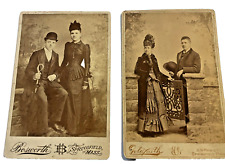Photos 2 Antique Cabinet Cards Couples Springfield Mass MA Pictures Photographs picture