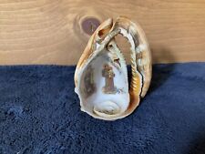 VTG 1950's Religious Carved Conch Seashell Religious Transfer 5