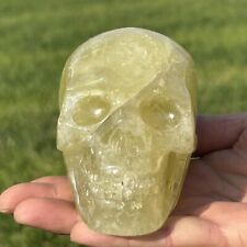750g Natural citrine skull Quartz Crystal carved skull Reiki healing WK549 picture
