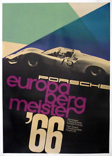 Vintage 1966 PORSCHE EUROPA BERG-MEISTER 47x33 German RACING Poster  picture