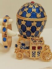 Faberge egg Queens Carriage Fabergé Fabrege Jewelry box set 24K GOLD gift women picture