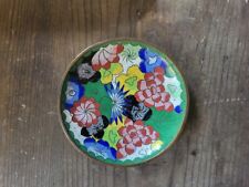 Vtg Antique Enamel Chinese Lotus Floral Cloisonne Small Dish Abstract MCM Style picture