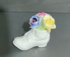 VINTAGE ROYAL ADDERLEY BONE CHINA MINI SHOE BOOT FLORAL BOUQUET FLOWERS ENGLAND picture