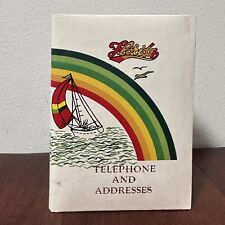 Vintage 80s Florida Telephone and Address Book Small White Rainbow Sailboat picture