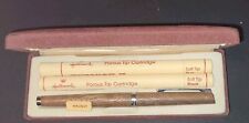 Hallmark Walnut Pen Set W/ 2 Empty  Cartridge Tip Containers. Vintage. picture