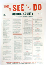 1974 Oneida County See and Do Poster. 12 x 18 inches. Tourist, Vacation, Events. picture