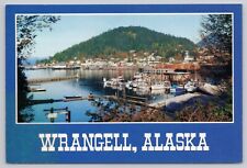 Wrangell Alaska, City Skyline & Harbor Port Boats, Vintage Postcard picture