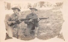 RPPC Two WWI Soldiers with Rifles c1918 AZO Postcard picture