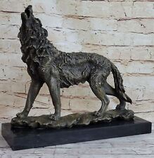Extra Large Wild Animal Life Wolf Dog Bronze Sculpture Hot Cast Marble Figurine picture