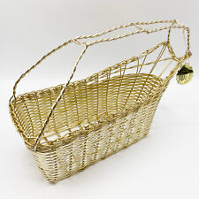 Vintage French-Inspired Woven Wire Wine Basket - Caddy Holder Non-Tarnishable picture