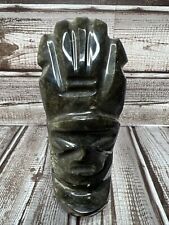 Gold Sheen Black Obsidian Stone Hand Carved Mayan Aztec Incan Figure Statue Idol picture