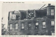 BOSTON MA - Great 1938 New England Hurricane Roof Blown Off Postcard picture