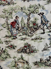 toile de jouy. Multicolo Cotton Romantic Gardeners  27” W X 37” L Fifth Ave. picture