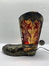 GORGEOUS VINTAGE Cowboy Boot Table Lamp Western Decor WORKS GREAT - LOOK picture