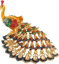 Bejeweled Enameled Animal Trinket Box/Figurine With Rhinestones - Peacock picture