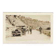 Antique Real Photo Post Card Four Men On Highway Studebaker Car RPPC Photograph picture