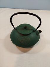 Vintage Cast Iron Teapot Japan Kettle Green picture