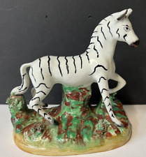 Antique Old Staffordshire Ware, England Zebra #113 with Ad circled 18th Century? picture