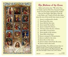 Laminated Stations of the Cross Prayer Holy Card for Lent Catholic Christian picture