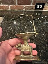Antique Brass Cow Shaped Puja Diya Oil Lamp Stand Orginal Old Fine Engraved picture