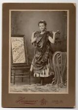 Banner Lady Cabinet Card Photo A. C. Bonser Furniture & Undertaker Leon Iowa picture