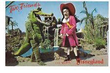Vintage Postcard Disneyland Captain Hook Crocodile 2 friends picture