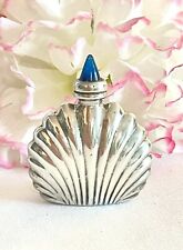 Vintage Sterling Silver Jeweled Perfume Bottle Clamshell Clam Shell Mexico picture